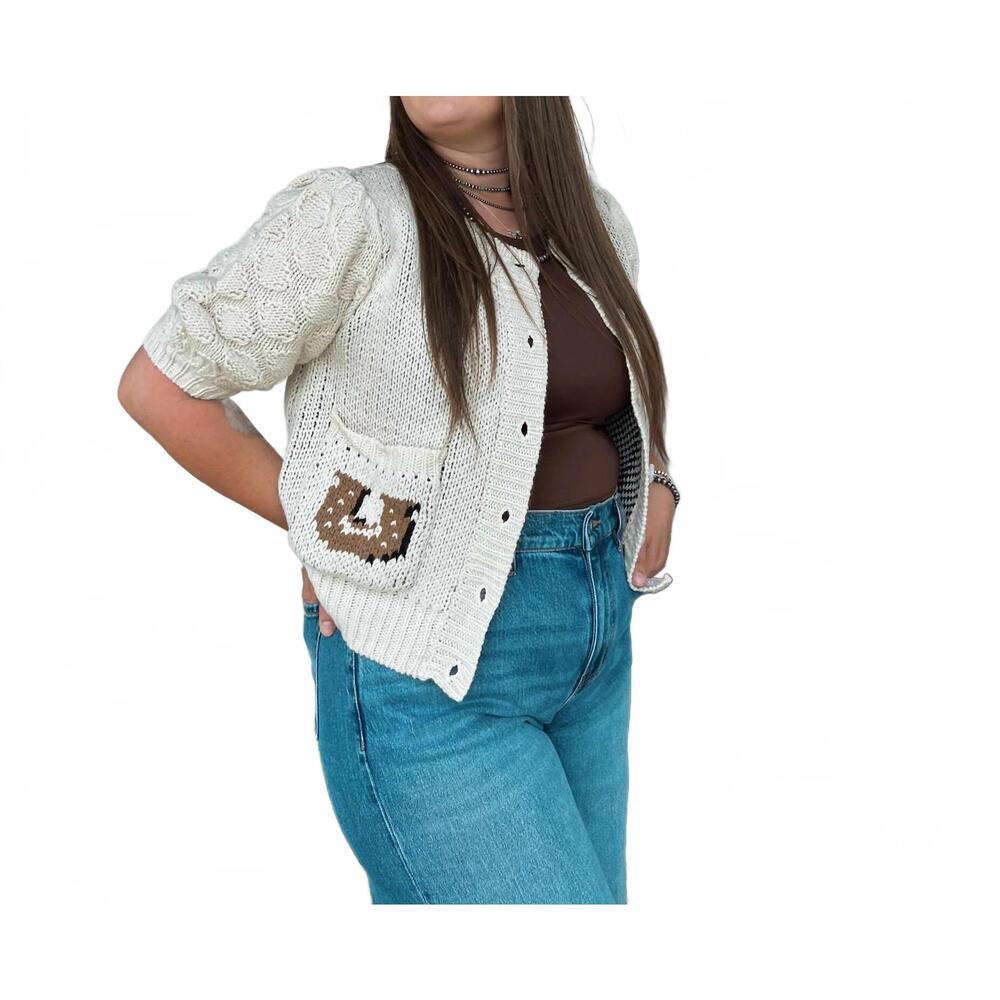 NEW BAILEY ROSE the carter horse cardigan in white